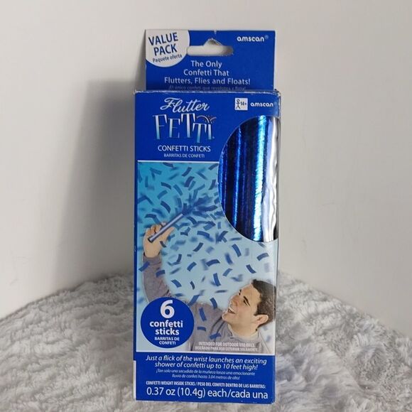 Flutter Fetti Blue Confetti Sticks (6) - Picture 1 of 3